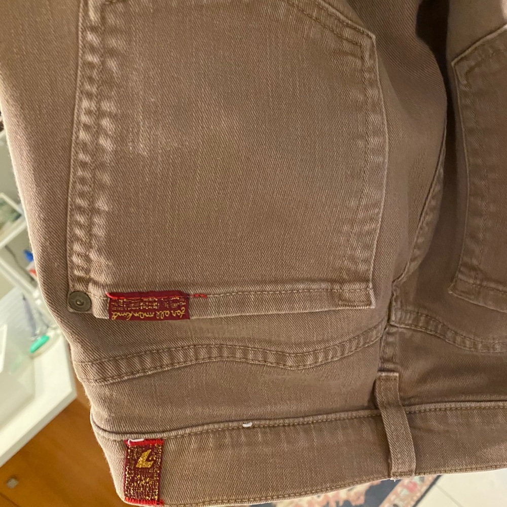 7 for all mankind tan skinny jeans
